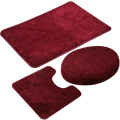 3pcs set U-Shaped Non Slip Washable Bathroom Rugs Toilet Bath Rug